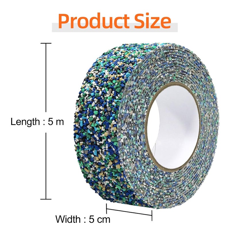 QILIMA Pool Rubber Grip Tape 2" x 15ft -Blue, Heavy Duty Anti Slip Tape for Stairs & Outdoor Safety, Waterproof Traction Strips for Pool Sides, Showers, Bathroom - Image 2